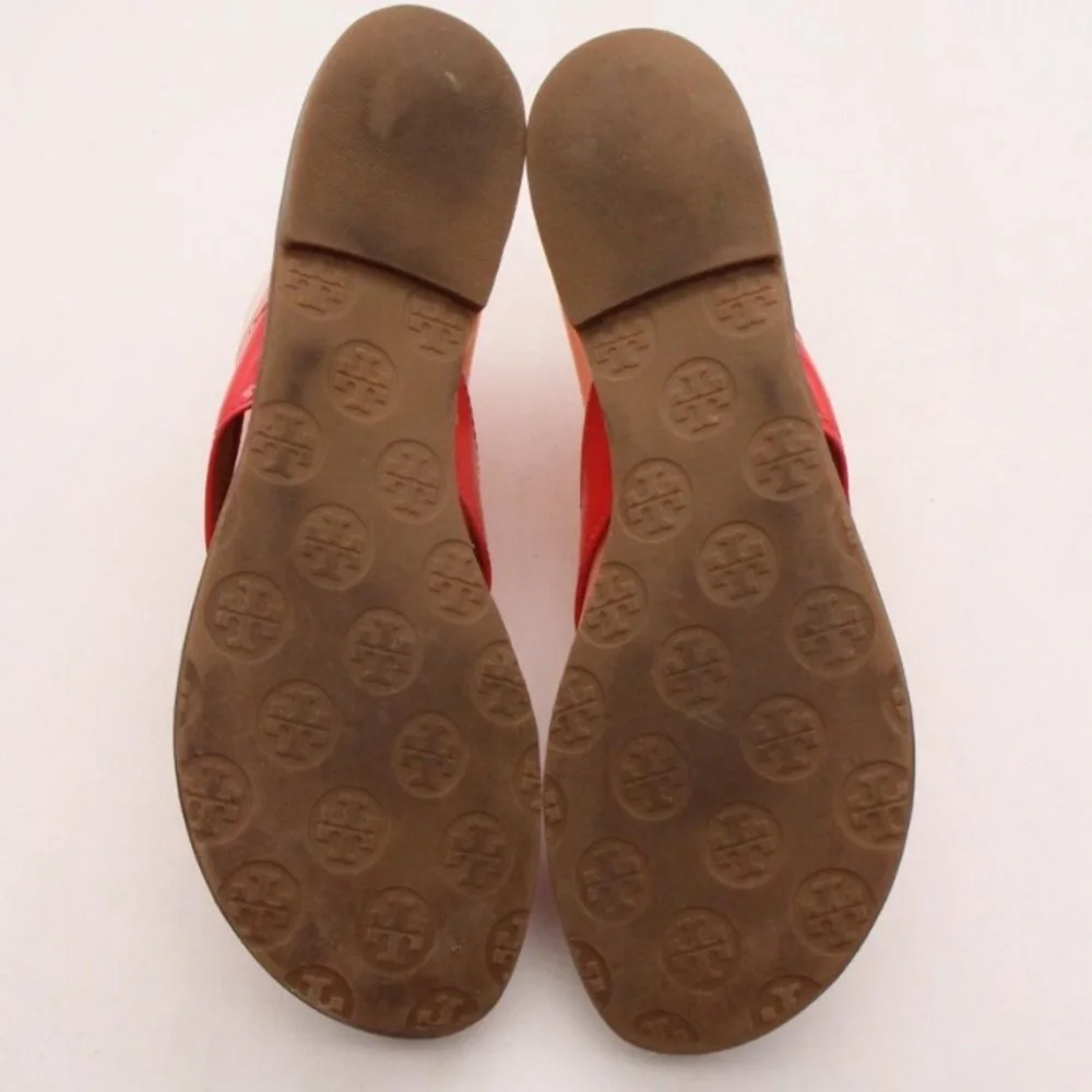 Tori Burch Thora Sandals in Red Patent Leather EUC with Shoe Box